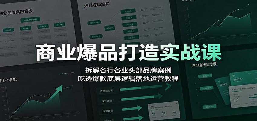 商业爆品打造实战课:拆解各行各业头部品牌案例,吃透爆款底层逻辑落地运营教程-小创项目网