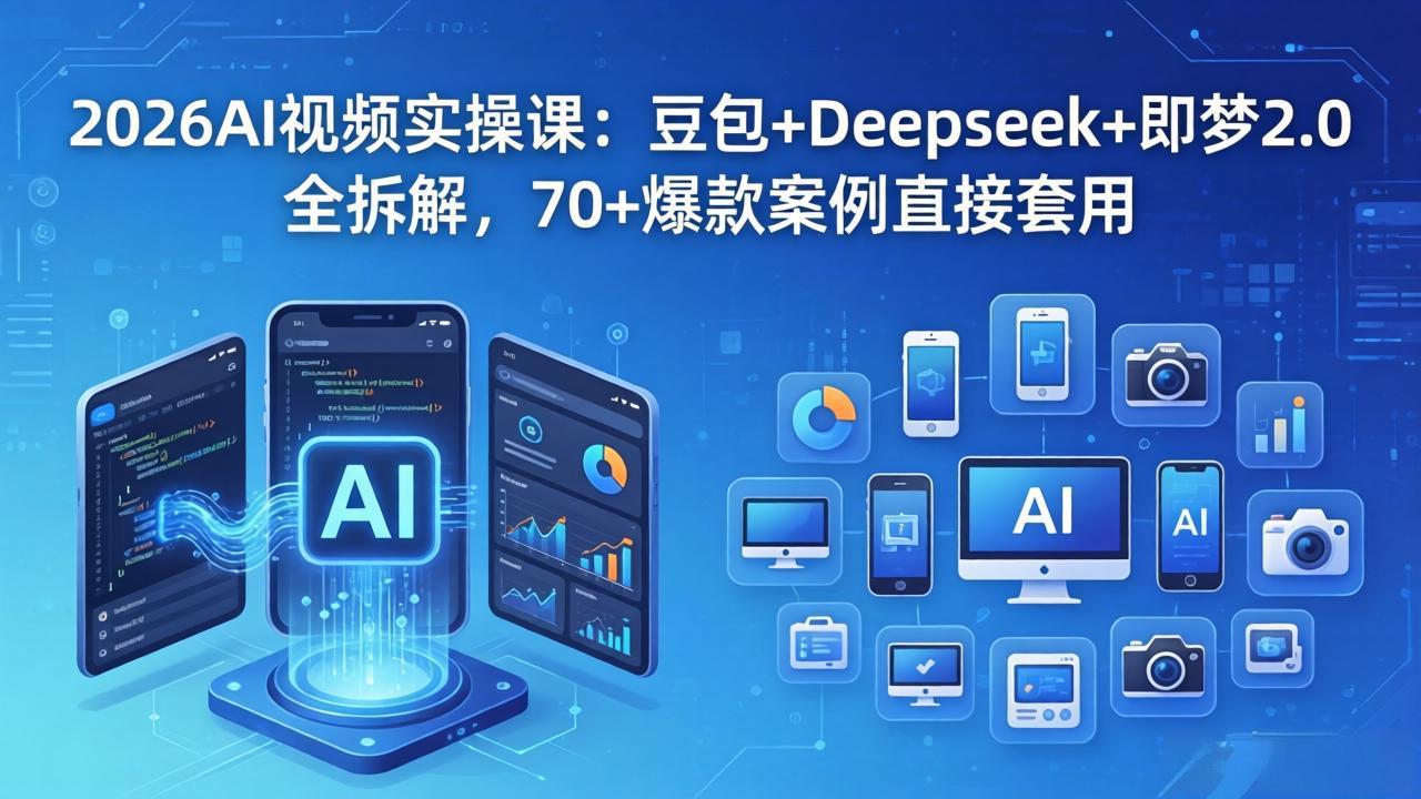 2026AI视频实操课：豆包+Deepseek+即梦2.0全拆解，70+爆款案例直接套用-小创项目网