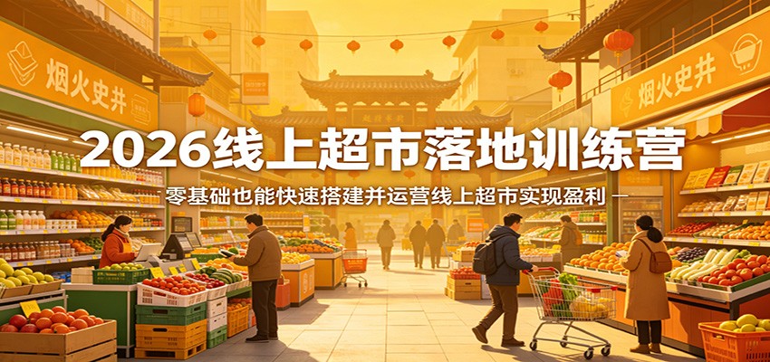 2026线上超市落地训练营，零基础也能快速搭建并运营线上超市实现盈利-小创项目网