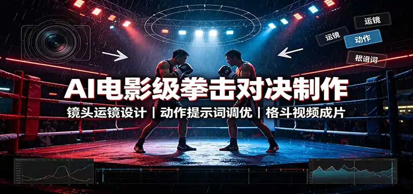 AI电影级拳击对决制作：镜头运镜设计，动作提示词调优，格斗视频成片-小创项目网