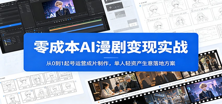 零成本AI漫剧变现实战:从0到1起号运营成片制作,单人轻资产生意落地方案-小创项目网