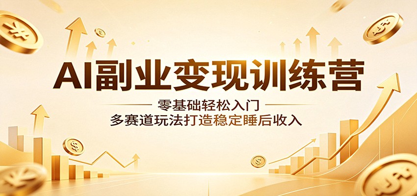AI副业变现训练营：零基础轻松入门，多赛道玩法打造稳定睡后收入-小创项目网