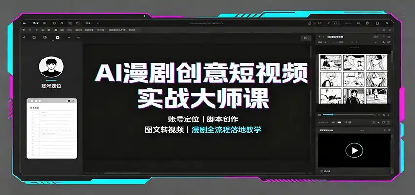 AI漫剧创意短视频实战大师课：账号定位脚本创作，图文转视频，漫剧全流程落地教学-小创项目网