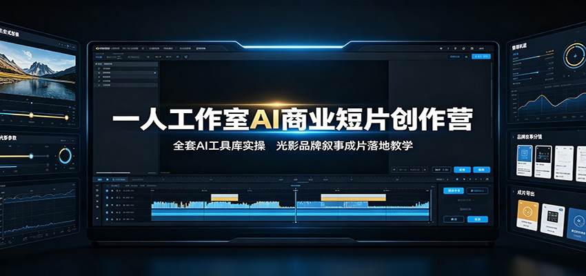一人工作室AI商业短片创作营:全套AI工具库实操,光影品牌叙事成片落地教学-小创项目网