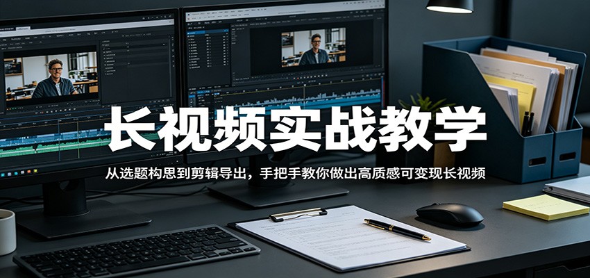 长视频实战教学，从选题构思到剪辑导出，手把手教你做出高质感可变现长视频-小创项目网