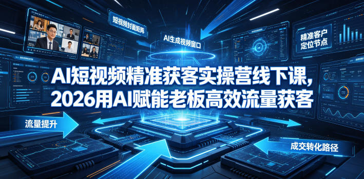AI短视频精准获客实操营6月10-14号线下课，2026用AI赋能老板高效流量获客-小创项目网