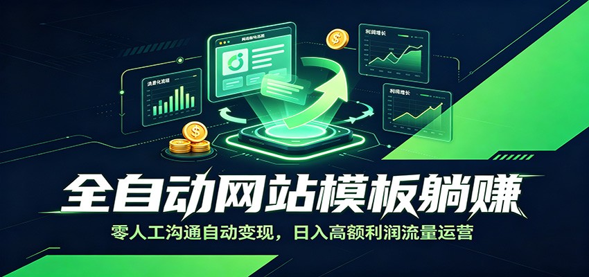 全自动网站模板躺赚：零人工沟通自动变现，日入高额利润流量运营-小创项目网