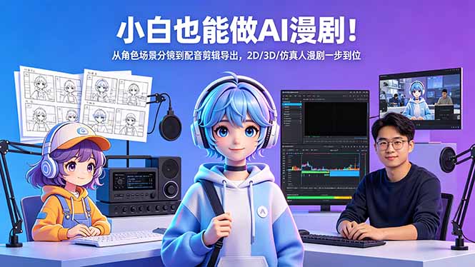 小白也能做AI漫剧！从角色场景分镜到配音剪辑导出，2D/3D/仿真人漫剧一步到位-小创项目网