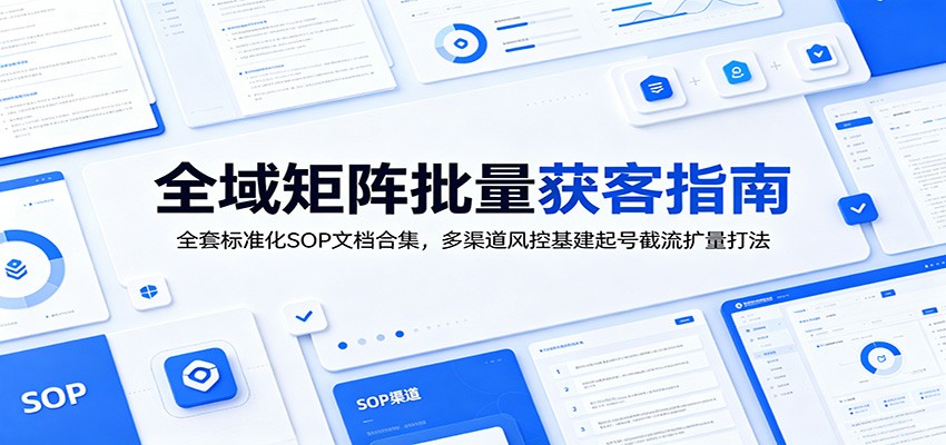 全域矩阵批量获客指南：全套标准化SOP文档合集，多渠道风控基建起号截流扩量打法-小创项目网