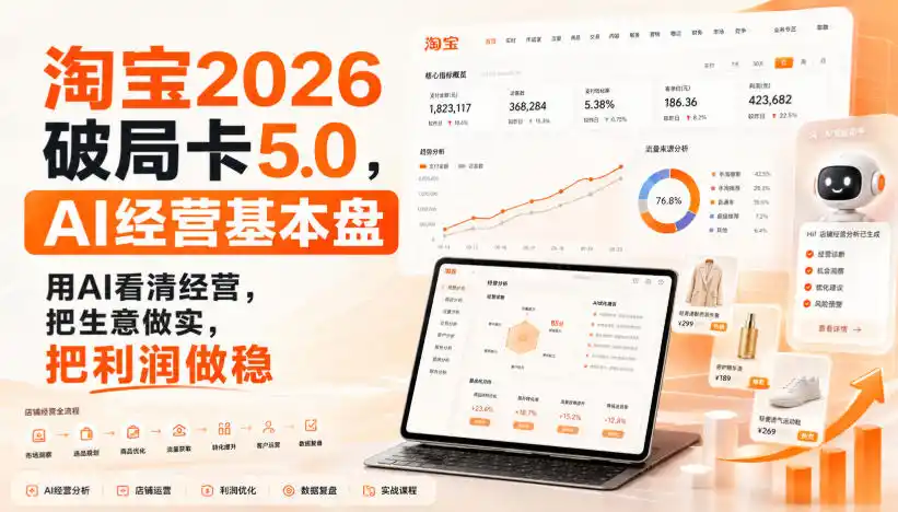 智篆商业-淘宝2026破局卡5.0，AI经营基本盘，用AI看清经营，把生意做实，把利润做稳-小创项目网