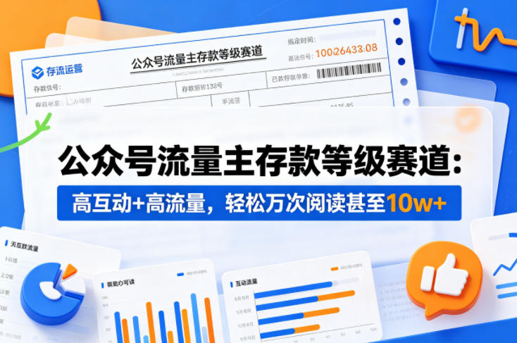 公众号流量主之存款等级赛道，高互动+高流量，轻松达到万次阅读，甚至10w+-小创项目网
