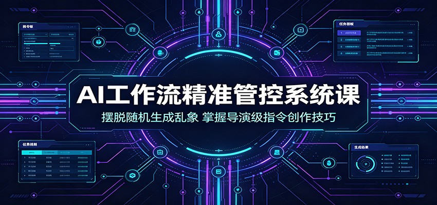 AI工作流精准管控系统课：摆脱随机生成乱象，掌握导演级指令创作技巧-小创项目网