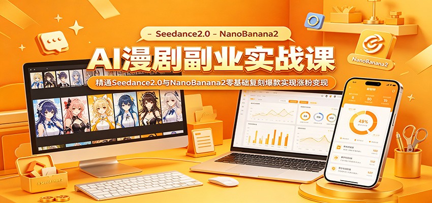 AI漫剧副业实战课:精通Seedance2.0与NanoBanana2零基础复刻爆款实现涨粉变现-小创项目网