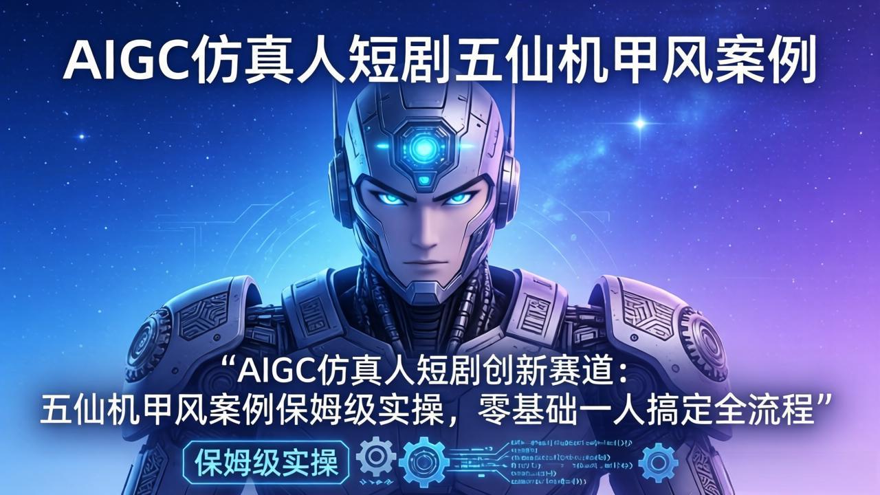 AIGC仿真人短剧创新赛道：五仙机甲风案例保姆级实操，零基础一人搞定全流程-小创项目网
