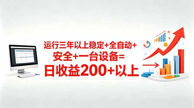 三年以上稳定+全自动+安全+一台设备=日收益200+-小创项目网
