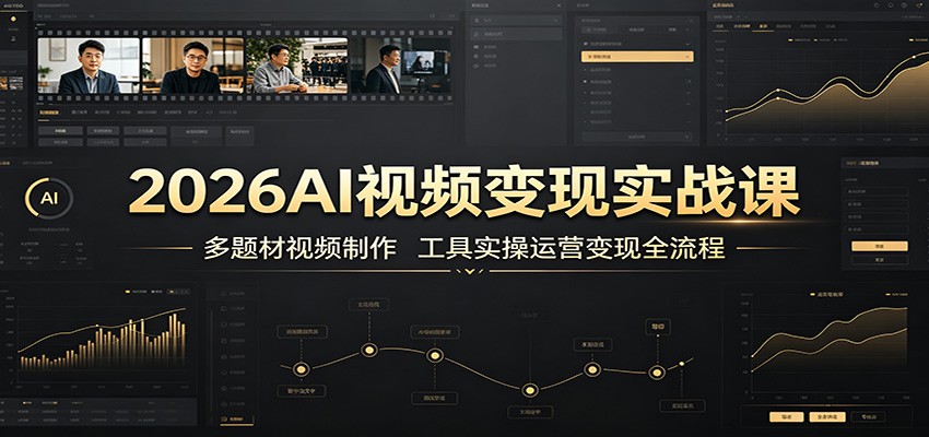 2026AI视频变现实战课:多题材视频制作,工具实操运营变现全流程-小创项目网