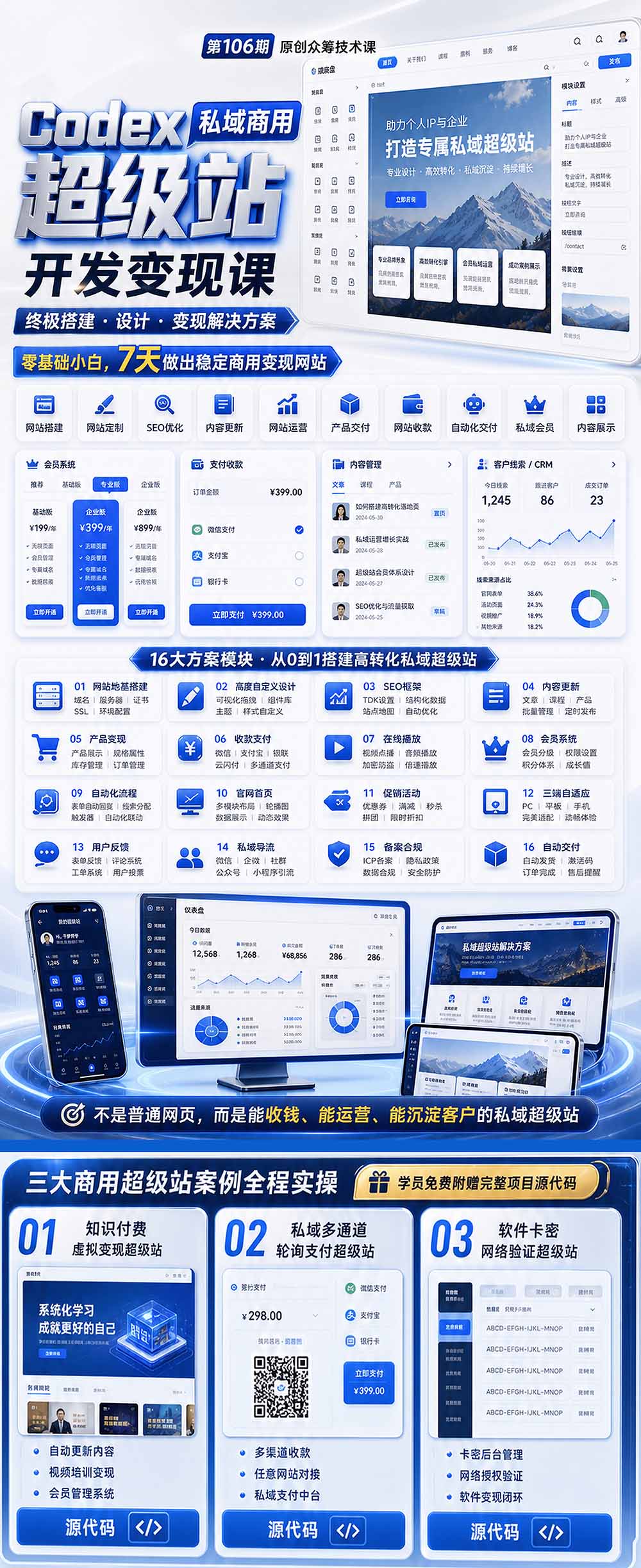 Codex私域商用超级站Ai开发变现课106期-更新0630：不是普通网站，而是能收钱，能运营，能沉淀客户的私域超级站-小创项目网