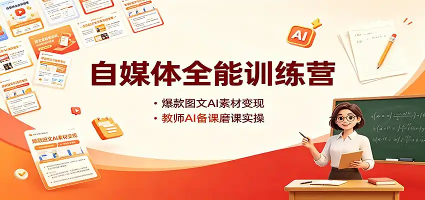 自媒体全能训练营：爆款图文AI素材变现，教师AI备课磨课实操-小创项目网