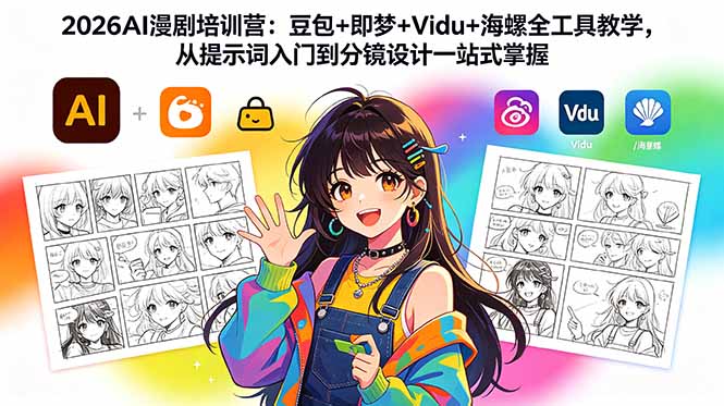 2026AI漫剧培训营：豆包+即梦+Vidu+海螺全工具教学，从提示词入门到分镜设计一站式掌握-小创项目网