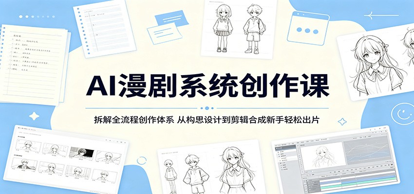 AI漫剧系统创作课:拆解全流程创作体系,从构思设计到剪辑合成新手轻松出片-小创项目网