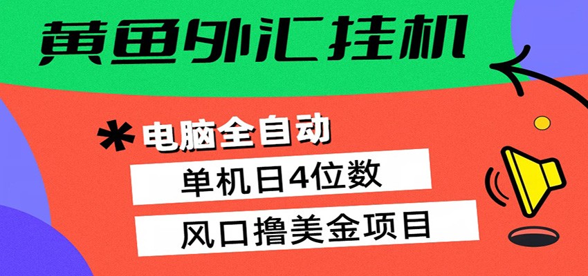 黄鱼外汇挂机：全自动赚美金、自动交易、风口项目-小创项目网
