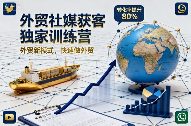 外贸社媒获客独家训练营，外贸新模式，快速做外贸(更新26年2月)-小创项目网