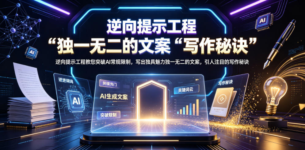 逆向提示工程教您突破AI常规限制，写出独具魅力独一无二的文案，引人注目的写作秘诀【原创双语字幕】-小创项目网