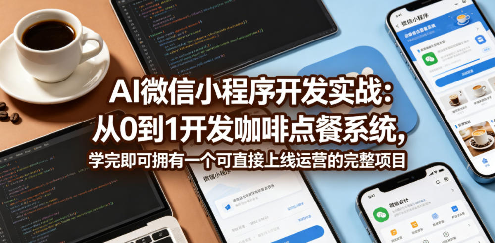 AI微信小程序开发实战：从0到1开发咖啡点餐系统，学完即可拥有一个可直接上线运营的完整项目-小创项目网