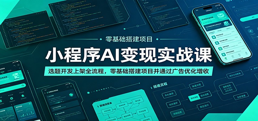 小程序AI变现实战课:选题开发上架全流程,零基础搭建项目并通过广告优化增收-小创项目网