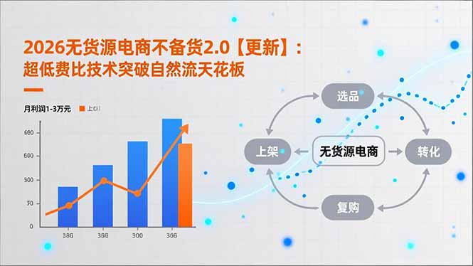 2026无货源电商不备货2.0【更新-5月】：超低费比技术突破自然流天花板，单店月利润1-3万元-小创项目网