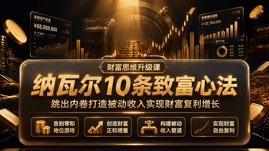 付费文章:纳瓦尔10条致富心法,跳出内卷打造被动收入实现财富复利增长-小创项目网