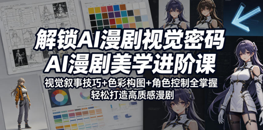 解锁AI漫剧视觉密码，AI漫剧美学进阶课，视觉叙事技巧+色彩构图+角色控制全掌握，轻松打造高质感漫剧-小创项目网