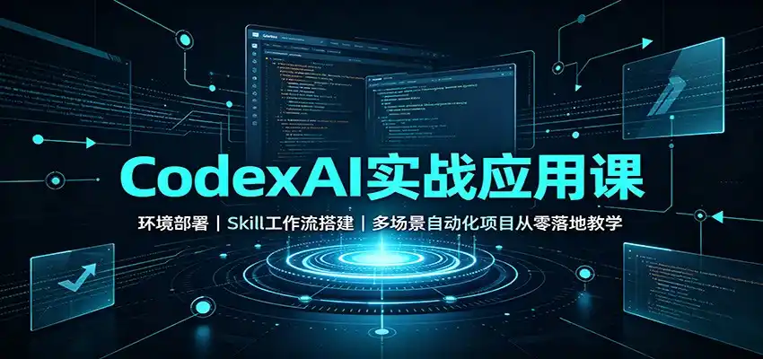 CodexAI实战应用课：环境部署Skill工作流搭建，多场景自动化项目从零落地教学-小创项目网