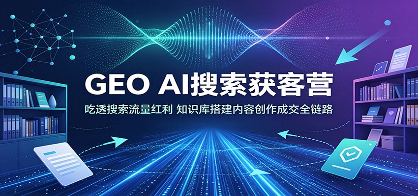 GEO AI搜索获客营：吃透搜索流量红利，知识库搭建内容创作成交全链路-小创项目网