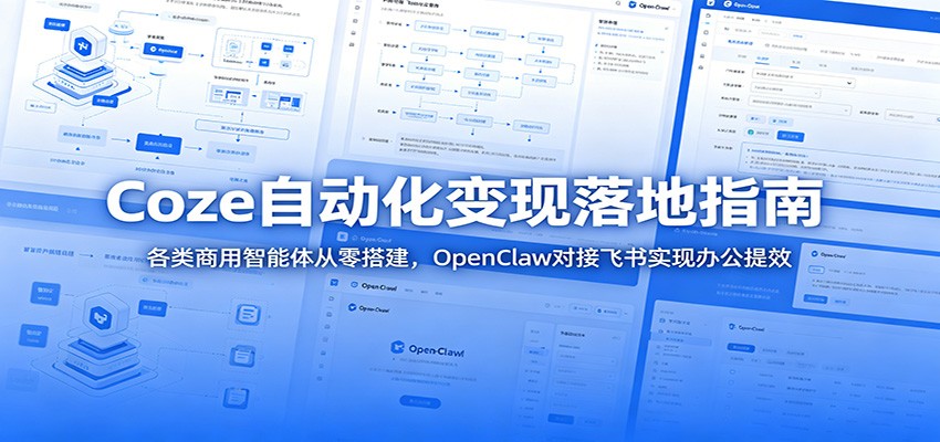 Coze自动化变现落地指南：各类商用智能体从零搭建，OpenClaw对接飞书实现办公提效-小创项目网