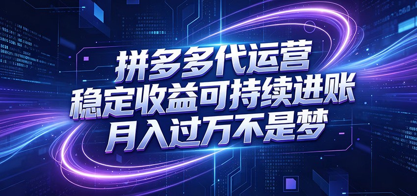 拼多多代运营，小白也能轻松月入过万，真实运营数据可查，全托管代运营-小创项目网