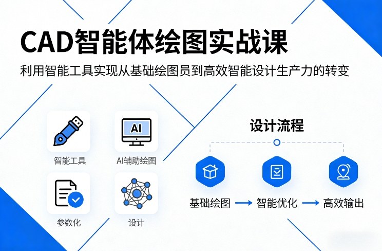 CAD智能体绘图实战课，利用智能工具，实现从基础绘图员到高效智能设计生产力的转变-小创项目网