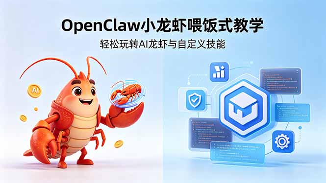 不用懂技术！OpenClaw小龙虾喂饭式教学，轻松玩转AI龙虾与自定义技能 (5月22更新-小创项目网