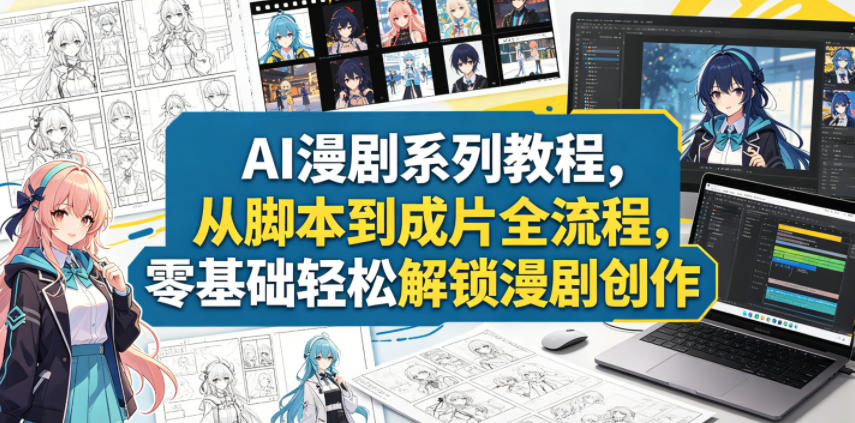 AI漫剧系列教程，从脚本到成片全流程，零基础轻松解锁漫剧创作-小创项目网