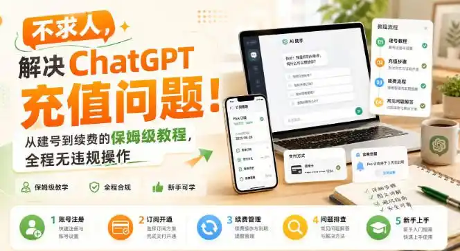 不求人，解决ChatGPT充值问题！从建号到续费的保姆级教程，全程无违规操作-小创项目网