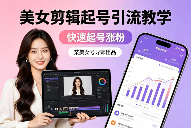 某美女号导师出品：美女剪辑起号引流教学，快速起号涨粉-小创项目网