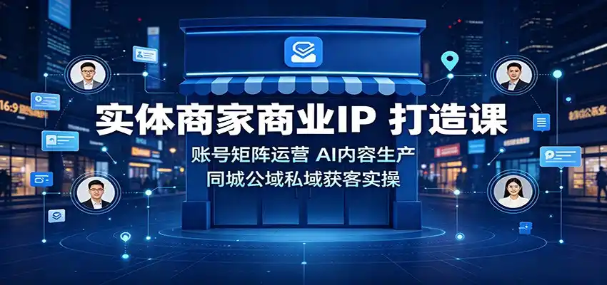 实体商家商业IP打造课：账号矩阵运营，AI内容生产，同城公域私域获客实操-小创项目网